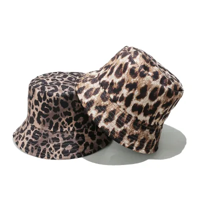 Luxury Denim Bucket Hat Striped Leopard Printed Custom High Quality Fisherman Style for Outdoor Casual Travel Wholesale