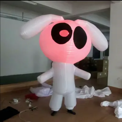 Hot Sale Cartoon Inflatable Rabbit Suit Toy with LED Light for Advertising