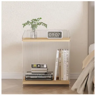 Minimalist Fluted Acrylic Book Storage Stand