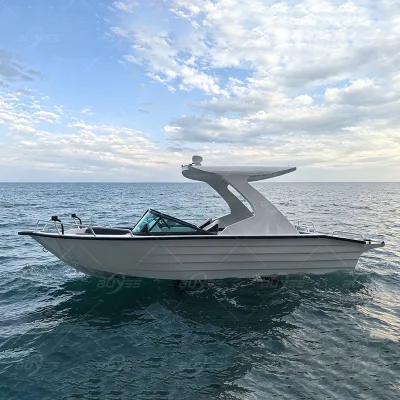 New Trend 5.8m 19ft Luxury Yacht Customizable Aluminium Boat Capacity 8 Persons Racing Yacht with Beautiful Sunshade