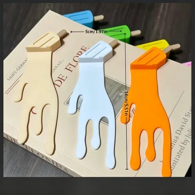 3D Printed Ice Cream Popsicle Bookmark Creative Drip Shape Book Stopper Colorful PLA Desktop Book Holder for Home Office