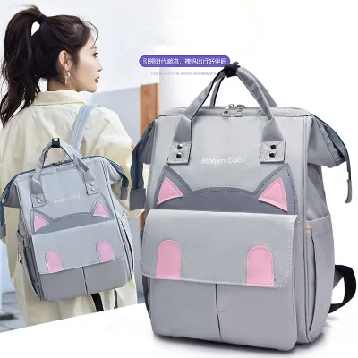 Fashionable Large Capacity Maternity Child Backpack Simple Outward Multi-Purpose Travel Shopping Bag Canvas Lining Handbag