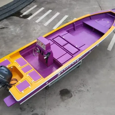 7meter Sea Fishing Boat Fiberglass Hull Transport Cargo CE High Speed Outboard 100HP Console Awning Fuel tank Light Leisure Jet