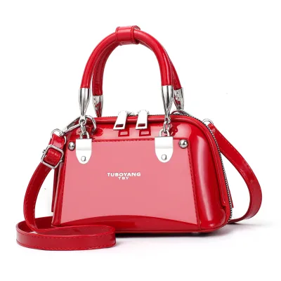 Factory Direct PU Leather Boston Bag Women Quilted Shoulder Crossbody Bag Top Handle Satchel Bag