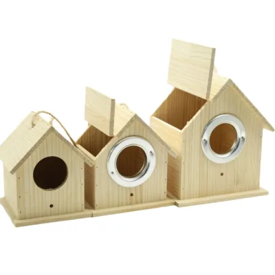Large Solid Pine Wood Birdhouse Indoor Outdoor Use 3 Size Bird Incubation Raising House Crafts Boxes Wall Signs Garden Supplies