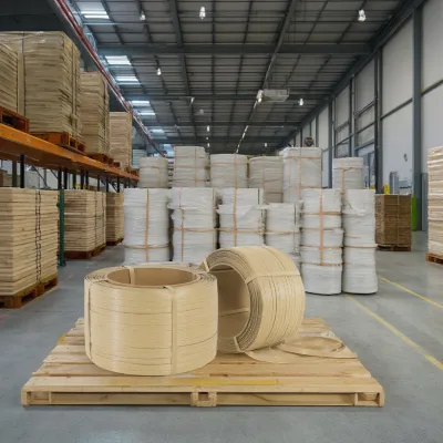 100% Eco-friendly High-Strength Large Volume Carton Packing Paper Fiber Strapping 12mm Width