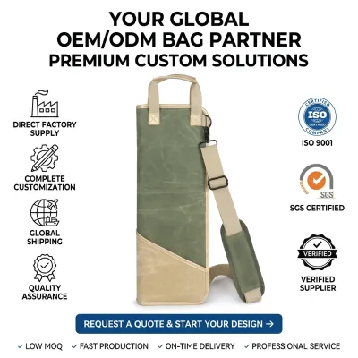 OEM ODM Simple Water-Resistant Drumsticks Bag with Zipper Closure and Carry Strap Stick Holder