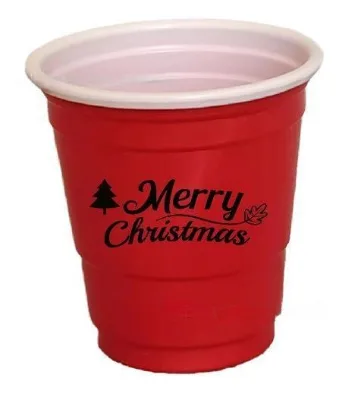 Single Wall 2oz Disposable Plastic Cup with Custom Logo Red Beverage & Coffee Cups