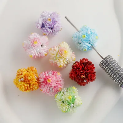 Heavy Industry Colorful Camellia Soft Clay Bead String Bead DIY Mobile Phone Chain Keychain Bead Necklace Pen Accessories