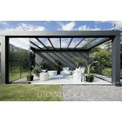 Minimalist Black Frame Glass Sunroom Villa with Industrial-grade Aluminum Structural Frame - Outdoor Living Space Extension Kit