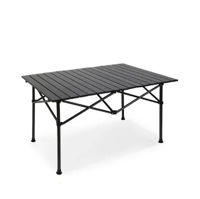 High Quality Outdoor Folding Camping Table Portable Aluminum Collapsible Beach Table Roll up Foldable Picnic Table