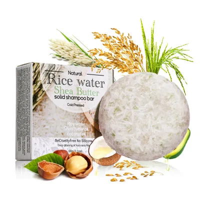 Customized Organic Hair Loss Rice Water Biotin Shampoo bar Vegan Solid Shampoo bar for Strengthening Hair