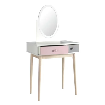 Simple Dresser Storage Cabinet Integrated Small Makeup Table Dresser with Modern Round Mirror Table Korean Furniture Dressing