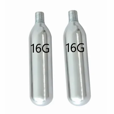 Portable 16 Gram Steel CO2 Cartridge Canister Low Pressure Internal Gas for Mountain Bikes MSDS Approval Threaded
