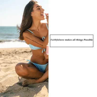 Customizable Good-Looking Short Sentence Tattoo Stickers Waterproof Sweat-Resistant and Non-Toxic