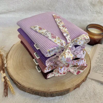 Soft Corduroy Storage Bag with Bow Travel Bag a Gift for Students Flat-lying Small Bag