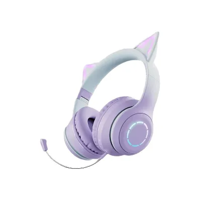 Cute Cat Ear Wireless Gaming Headset JL Hi-Fi Stereo Sound Dynamic Driver Deep Bass 5.3 5-10 Hours PC/PS4 Mobile Phone Aviation