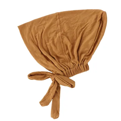 Solid Color Cotton Hijab With Bandage Adjustable Head Scarf Small Under Cap of Muslim Hijab Scarf