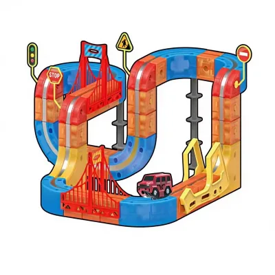 Magnetic Lumious Railcar Set 115 Piece Rail Building System Lithium Battery Educational Activity Toy Family Gift Channel Outdoor