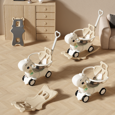 Small Dinosaur Rocking Horse in Warm Brown: a Cozy and Independent Playmate for Your Little Explorer