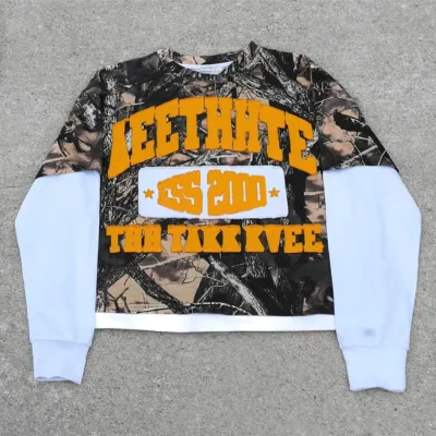 Custom 100% Cotton Knitted Waffle Long Sleeve Oversized Breathable Anti-Wrinkle T-Shirts for Men Streetwear DTG Printing Plus