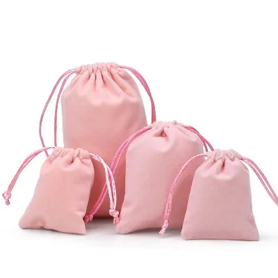 Brushed Soft Velvet Jewelry Bags Drawstring Pouch Small Gift Perfume Storage Velvet Bags