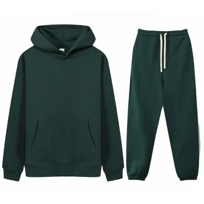 Heavyweight 100% Cotton Mens Casual Sports Jogger Hoodie Tracksuits Custom logo 2 Piece Sweatpants and Hoodie Sets