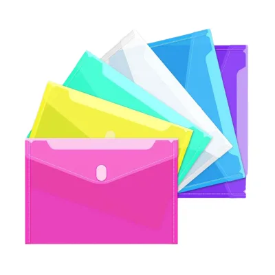 A4 Size 11 Expanding Wallet with Pockets Clear File Folders PP Plastic Envelopes for Documents with Label