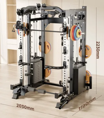 2026 Multi-Functional Steel Smith Machine Home Gym Squat Rack Unisex Strength Training & Muscle Building Fitness Equipment