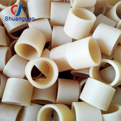 Custom Wear Resistant Black Plastic Nylon Flanged Bushings