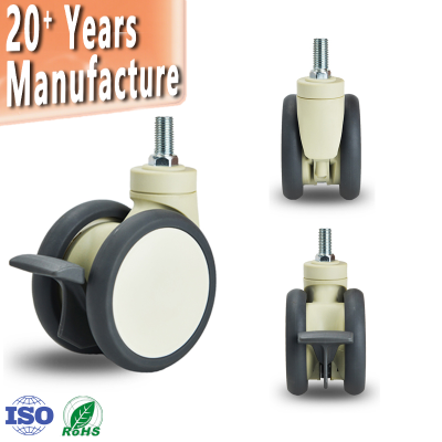 Caster Small Casters for 125mm Double Central Rotatable Rotating TPR 3" Size Max Load 100kg 3-inch Small Casters