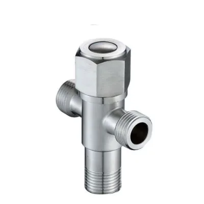 Modern Cheap SUS 304 Three-Way Angle Stop Valve High Quality Bathroom Kitchen Basin Shower Faucet Mixer Control Toilet Accessory