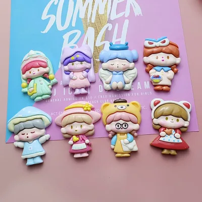 Kawaii Eco-Friendly Hand-Painted Resin Sculpture Mold for DIY Mobile Phone Case Hairpin Refrigerator Car Pendant