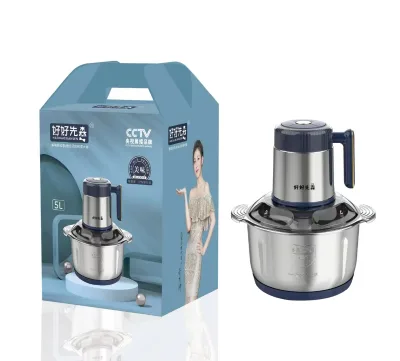 Kitchen Household Vegetable Yam Pounder Blue Color 5L Meat Chopper Electric Mini Chopper