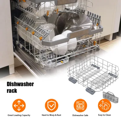 Rustproof PE Coated White Black Grey Stainless Steel Household Kitchen Cabinet Organizer Wire Basket Dishwasher Rack
