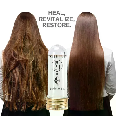 Sulfate Free Organic Keratin & Coconut Oil Hair-Filler Ampoule with Peppermint for Damaged Hair Repair 13ml*30ae
