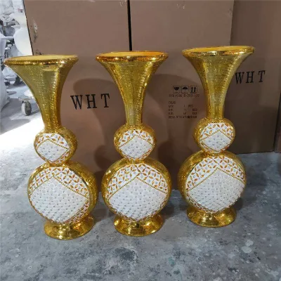 Wedding Decor Fashionable Design Custom Gold Glass Vase Mason Jar
