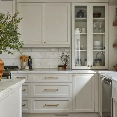 Factory Source Light White Gloss Multifunctional Particle Board Kitchen Cabinets for Apartment Kitchen