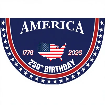 WENWELL 250 Year Anniversary Birthday Bunting Flag 1776-2026 Commemorative Patriotic Fan Banner 1.5x3 FT Polyester Double Sided