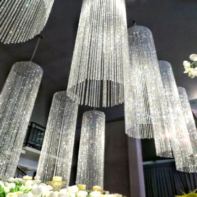 Customized Modern Outdoor LED Lighting Fixtures for Villa Staircase Landscape Aluminum Alloy Steel Floor Waterfall Pendant Light