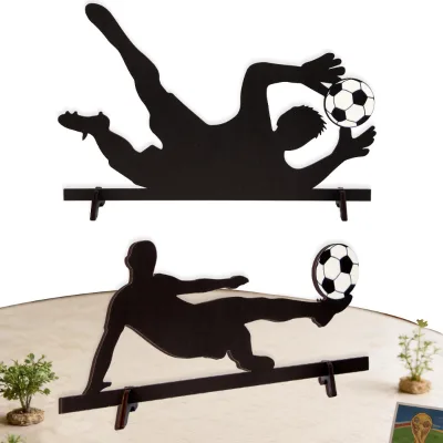 Wooden Soccer Ball Sports Decorative Shadow Kicking Creative Sign Desktop Ornament
