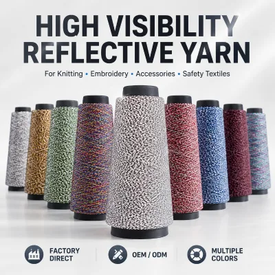 Custom 100% Polyester Reflective Yarn & Thread for Knitting Machine Use Super Strong Shoes Bags Hats Logo Embroidery