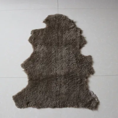 High Quality Custom Brown Color Luxury Short Curly Wool Natural New Zealand Sheepskin Hide Pelt for American European Market