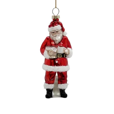 Santa Claus Stained Glass Ornaments Handmade Christmas Tree Decor Vintage Design Gift Church Decorations