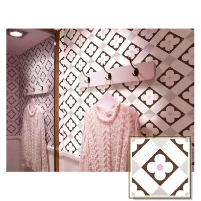 300x300 Exported Decorative pink Color Flower Handmade Design Ceramic Wall Floor Encaustic Tiles
