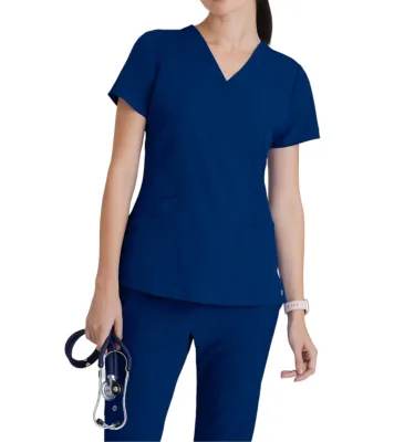 Scrub Sets for Women Classic Fit 1 Pocket Four Way Stretch Anti Wrinkle Women Medical Scrub Sets
