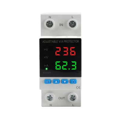 Self-reseting Digital Display Relay  Over Voltage Under Voltage Protector Over Current Protector
