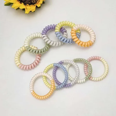 Hot Sale 2PCS Sets Candy Sweet Color Telephone Wire Cord Hair Band Hair Ties Band
