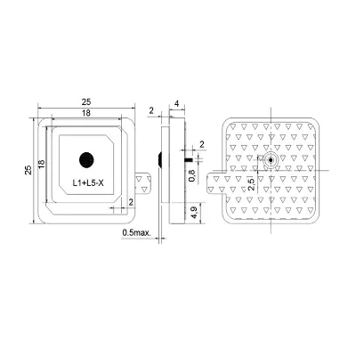 Internal passive GNSS GPS antenna L1 L5 composite laminated multiband dielectric antenna chip ceramic patch antenna