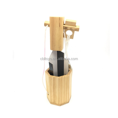 Wooden Wine Bottle Lock Brain Teaser Puzzle